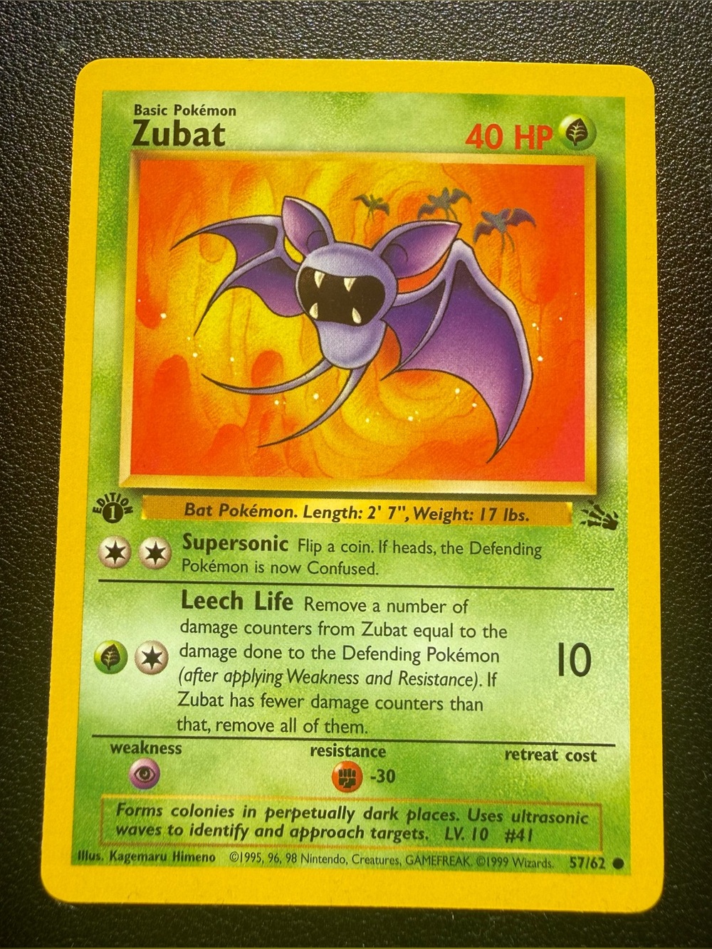 Pokemon - 1st Edition Zubat 57/62 - Fossil